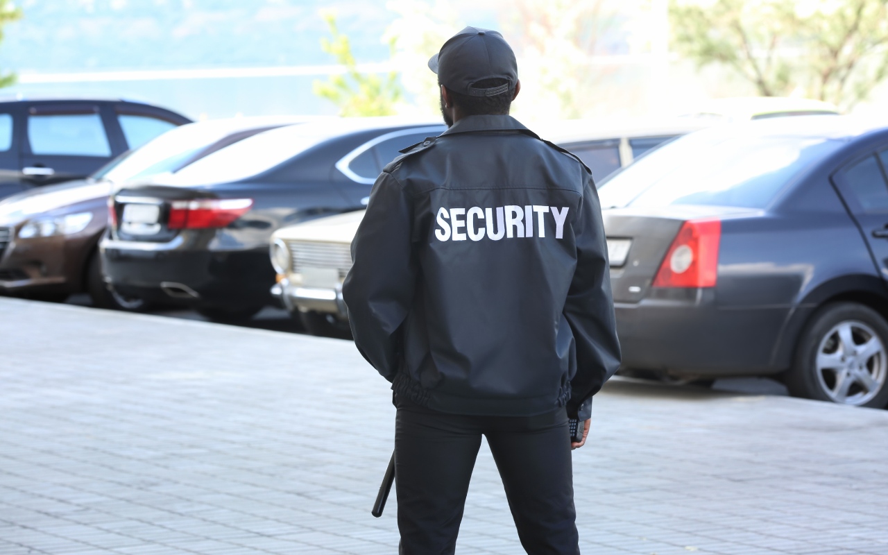 Uniformed Eltov Security officer on patrol